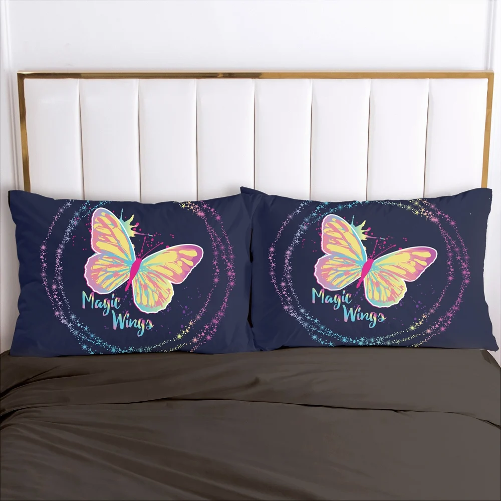 

2PCS Pillowcase 45x45/70x70/80x80/50x75/65x65,3D Pillow Case Custom,Decorative Pillow Cover Bedding Colorful Butterfly,drop ship