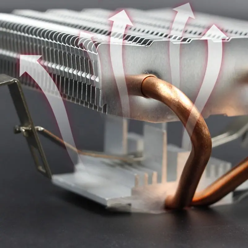 CPU Cooler 2 медные тепловые трубы 3Pin охлаждающий вентилятор с 5 цветами светильник