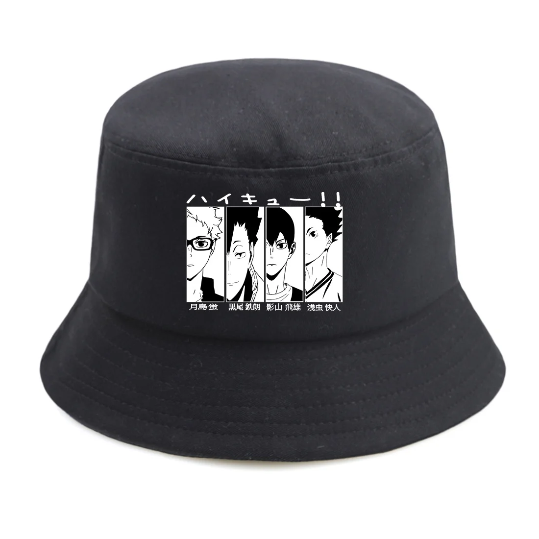 

Панама для взрослых одного размера, повседневная шапка Haikyuu Karasuno Charater в Корейском стиле, верхняя одежда, графическая шляпа для рыбаков