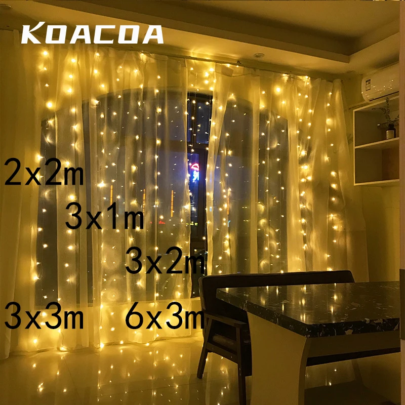 2x 2/3x 1/3x 3x3 м светодиодная гирлянда для занавесок рождественской феи уличная