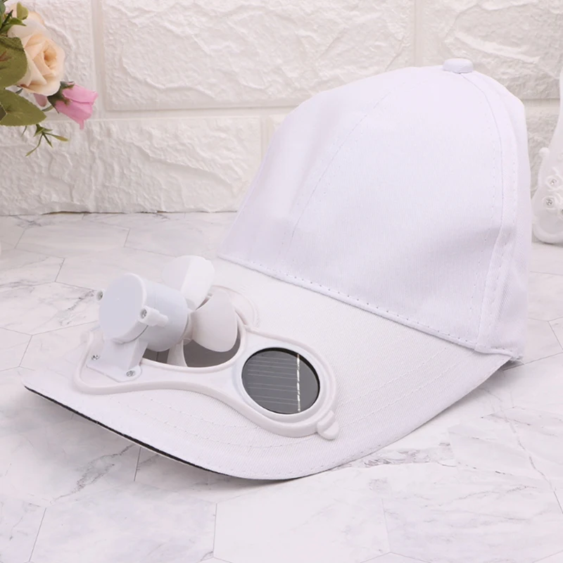 Белая Солнечная энергия ed вентилятор летняя спортивная уличная шляпа Кепка с