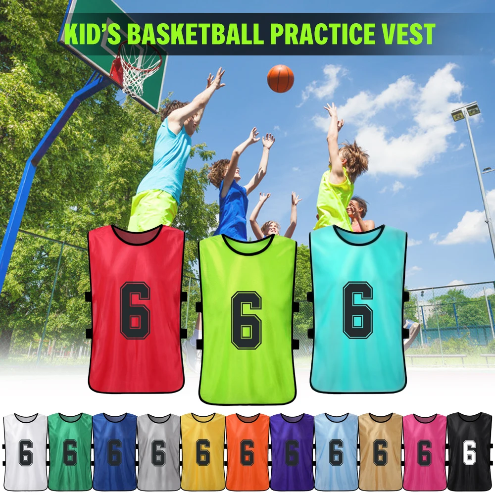 

6/12 PCS Adults Soccer Pinnies Quick Drying Football Team Jerseys Youth Sports Scrimmage Soccer Team Training Numbered Bibs Vest