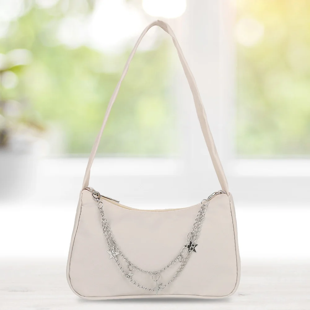 

New Fashion Star Chain Shoulder Underarm Bags For Women Pure Color Casual Nylon Small Handbags Ladies Daily Simple Shoulder Bags
