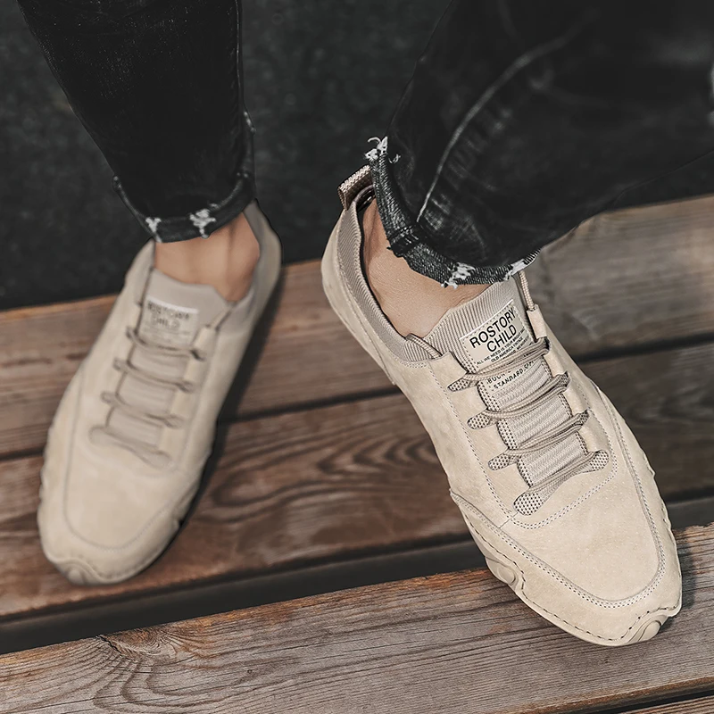 Men's Hiking Shoes Genuine Leather Non-slip Waterproof Sneakers Spring Trekking Sneakers Outdoor Travel Climbing Sports Shoes