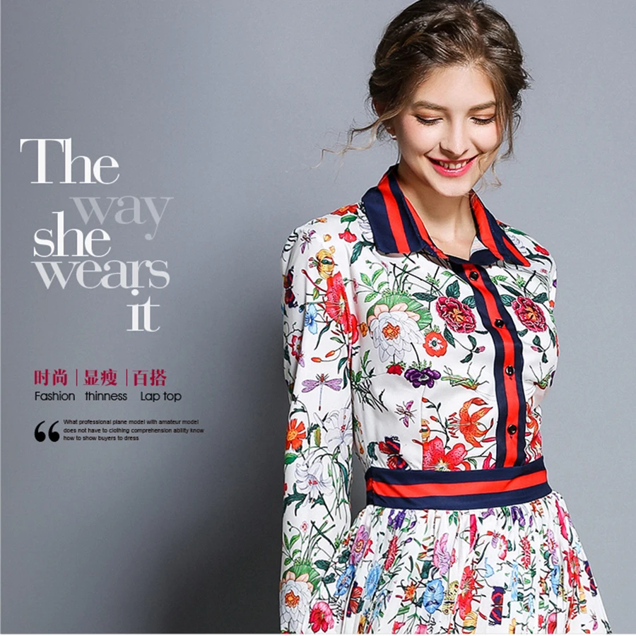 

2021 Vintage High Street Floral Midi Dresses Autumn Winter Plus Size Long Sleeve Maxi Dress Elegant Women Bodycon Party Vestidos