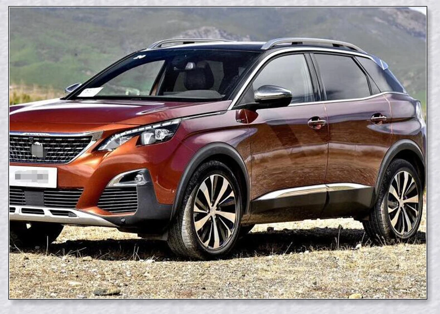 

Stainless Steel Side Door Body Molding Protection Garnish Cover Trim 4 Pcs / Set For Peugeot 3008 3008GT 2017 2018