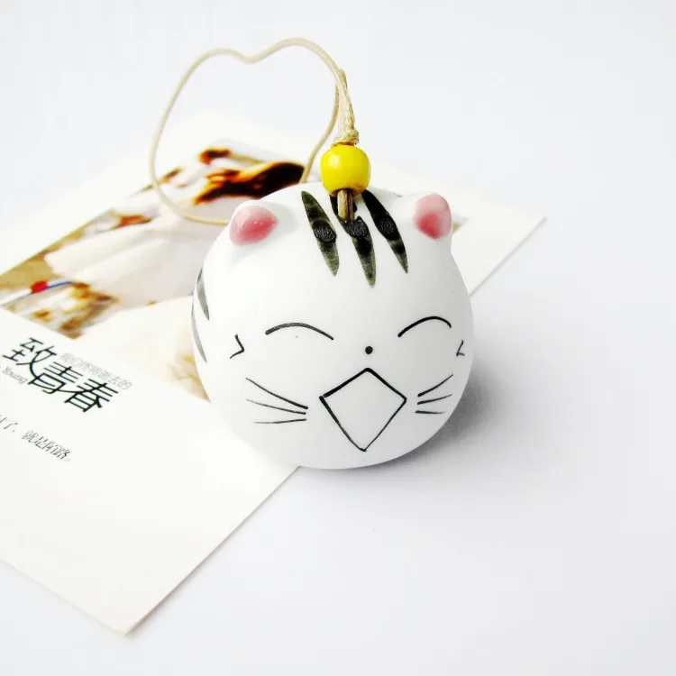 4 см Новая керамика с изображением кота ветряной колокольчик японский домашний