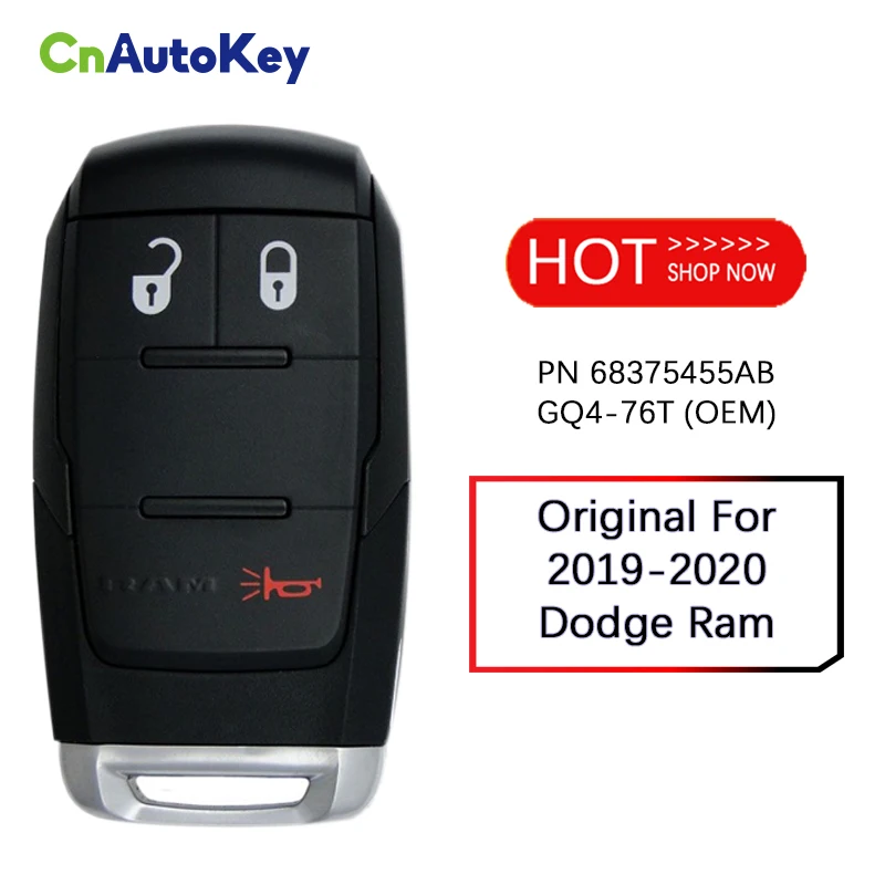 

Оригинал CN087027 для пикапа Dodge Ram 2019-2020 HD 3500 5500 с 3 кнопками, смарт-ключ PN 68375455AB GQ4-76T (OEM)