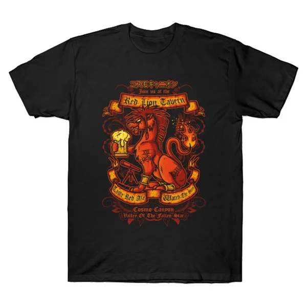 

T-shirt Harajuku Streetwear Cotton Camisetas Hombre Men red lion tavern Funny Cool T Shirt tops tee