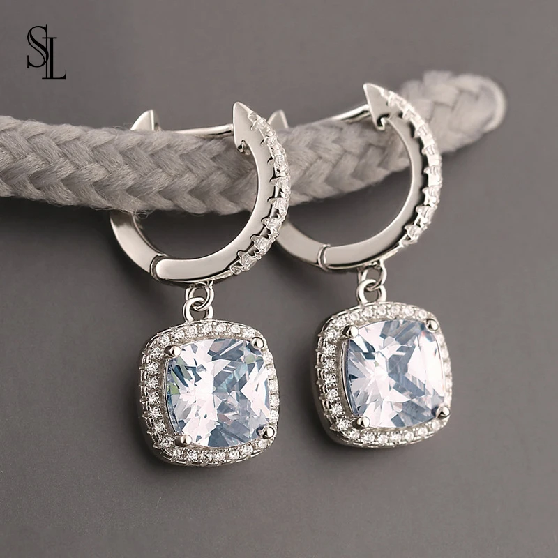 

Серьги-кольца женские из серебра 925 пробы с фианитами