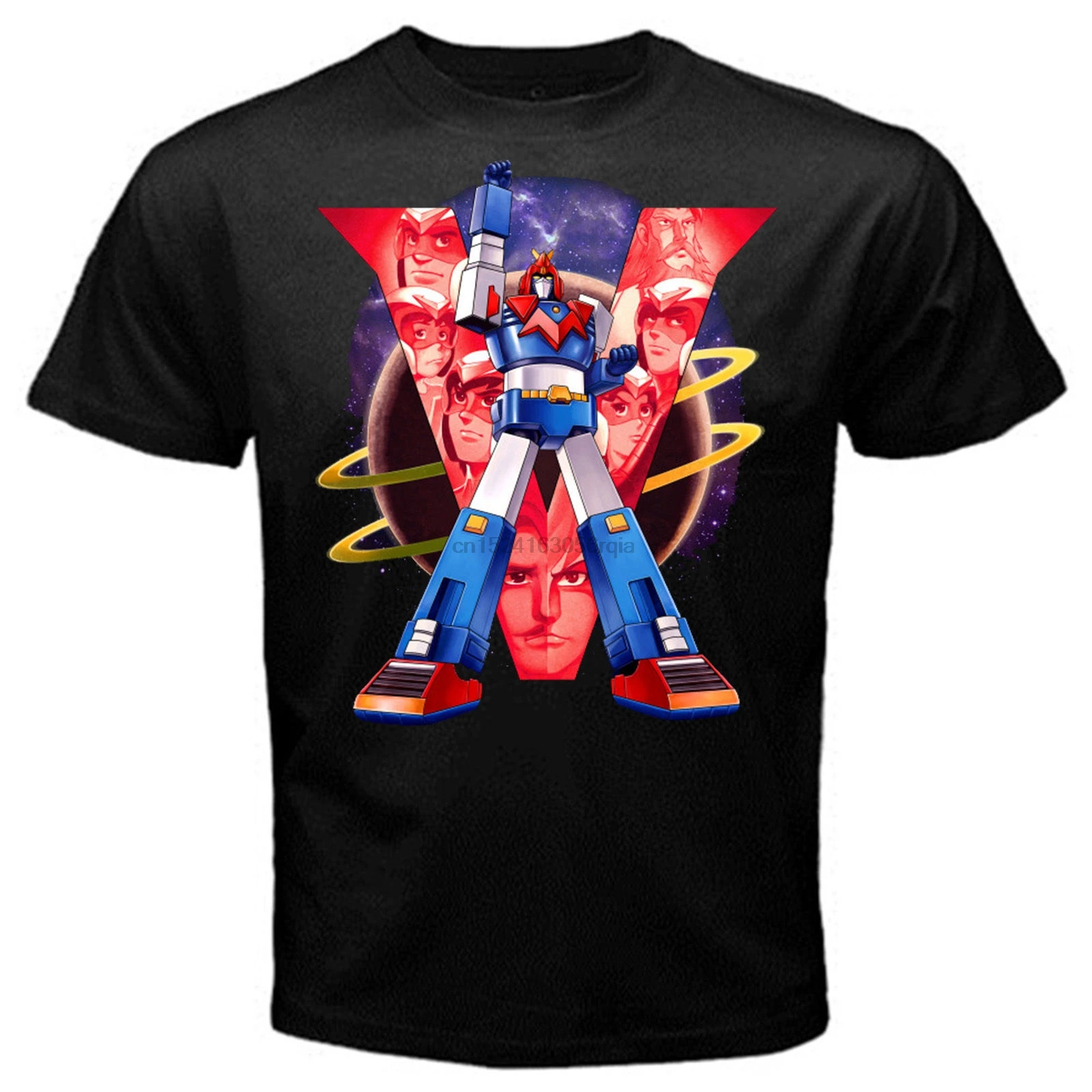 Voltes planet robot mecha Япония Аниме ТВ серия Футболка черный|Мужские футболки| |