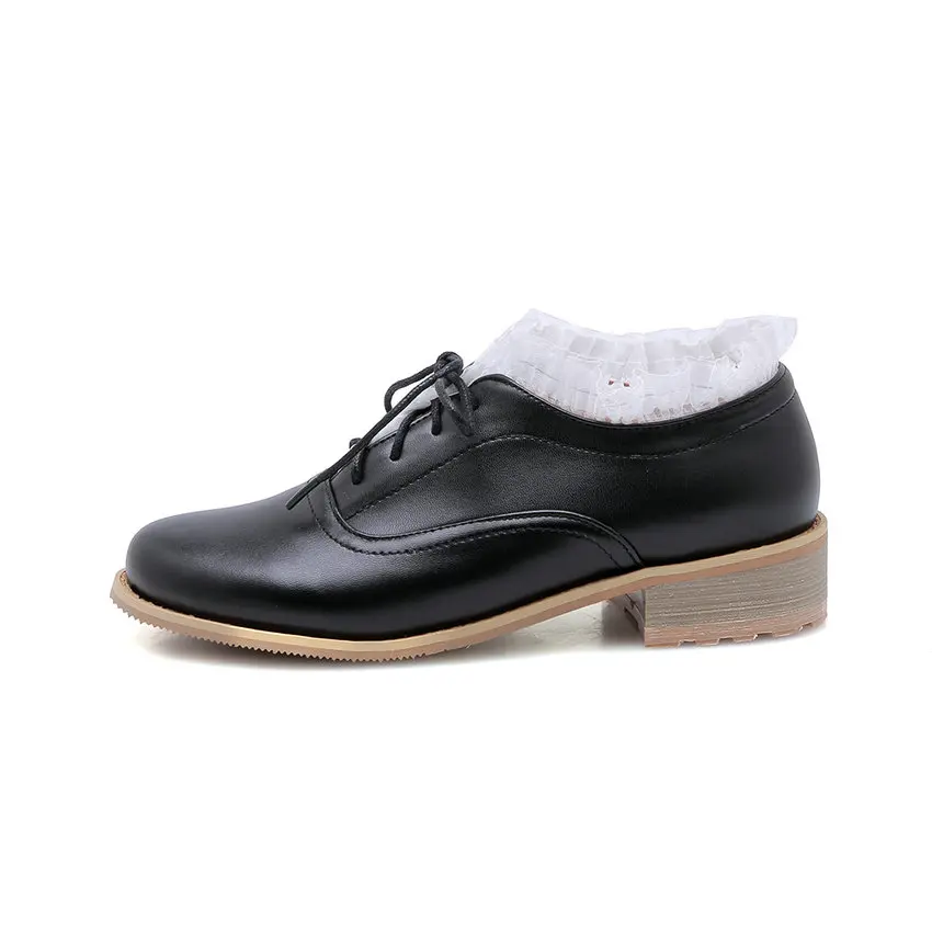 Женские туфли из искусственной кожи QUTAA черные повседневные на платформе