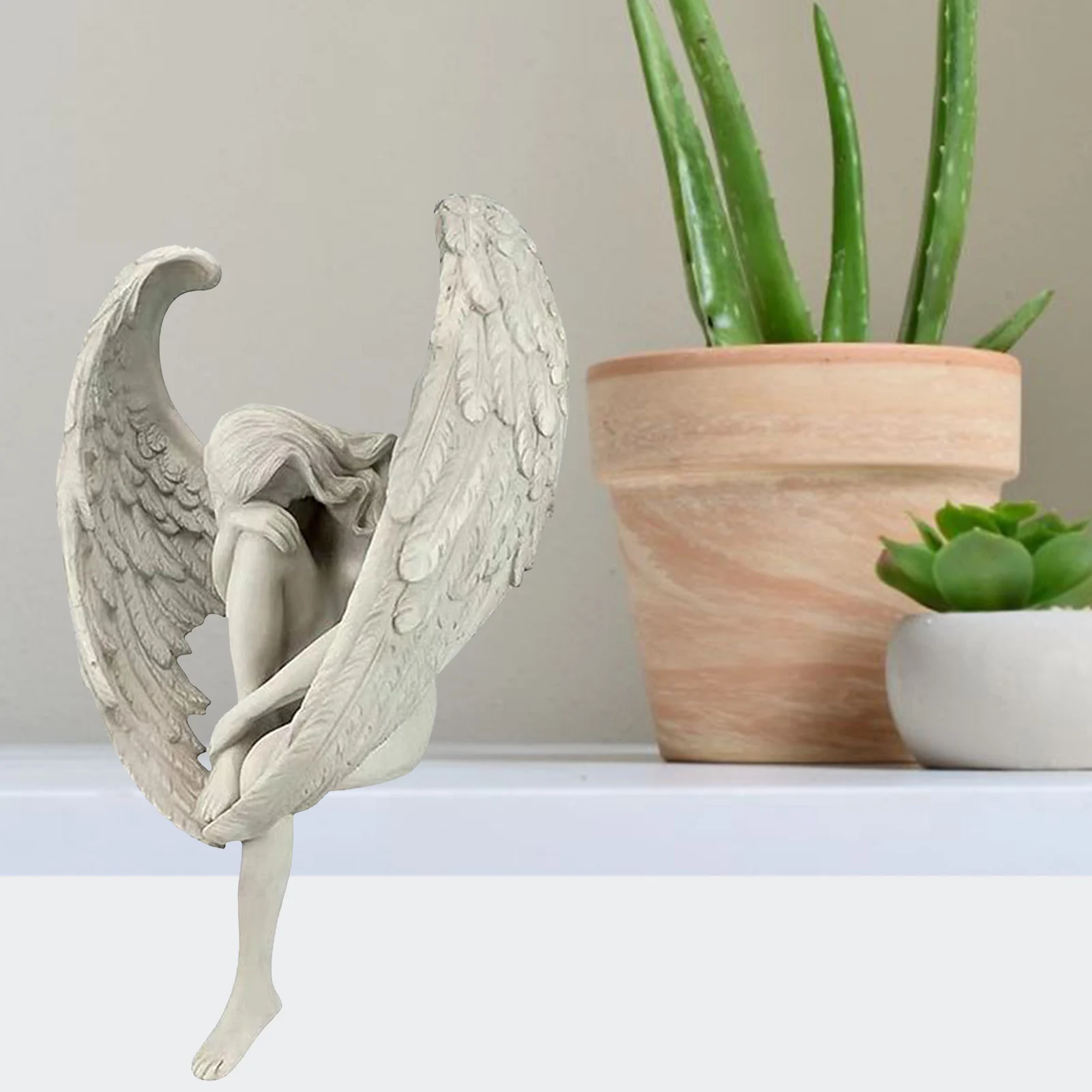 

Redemption Angel Figures Resin Statu Garden Ornament Creative Sculpture Home Room Table Decoration Gift