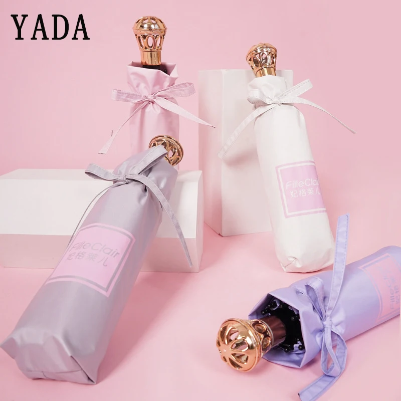Lidar com Guarda-chuva para Feminino Dobrável à Prova de Vento Yada Marca Coroa Chuva Feminino uv Ensolarado & Chuvoso Designer Guarda-chuva Ys741