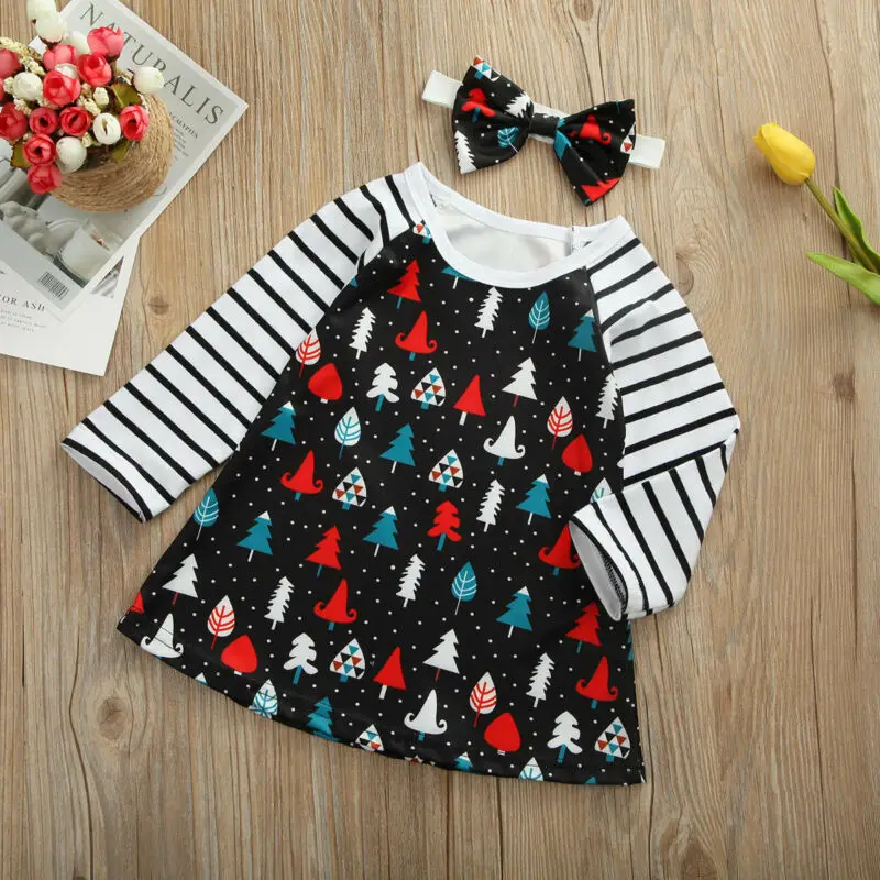 Милый Рождественский комплект из юбки и повязки на голову для новорожденных