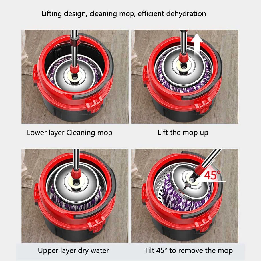 Новая креативная вращающаяся швабра с ведром Швабра для деревянных полов от пыли