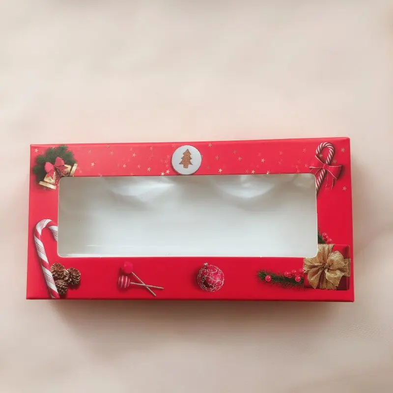 Christmas box 50 шт./упак. Рождество изготовленные на заказ коробки ресницы, ненатуральные искусственные Коробки упаковки норковые полоска ресниц пустой чехол оптом поставщиков - Цвет: Christmas box