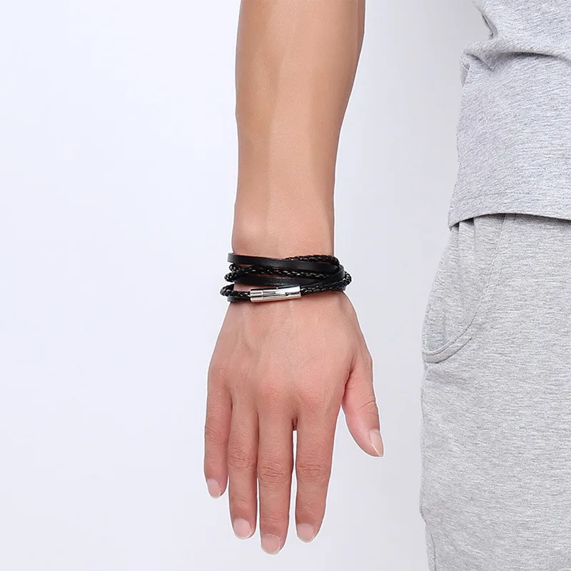 Винтажный Браслет из натуральной кожи и силикона 55/62 см | Украшения аксессуары