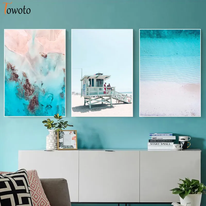 Плакаты и принты для скандинавского берега голубого цвета | Дом сад