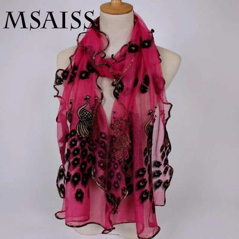 

MSAISS 190*40CM Gorgeous lace Scarf Luxury Woman Brand Scarves Women Shawl High Quality Print hijab Wraps Scarf