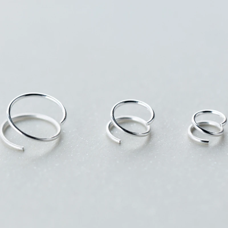 Женские простые серьги кольца из стерлингового серебра 925 пробы с небольшой
