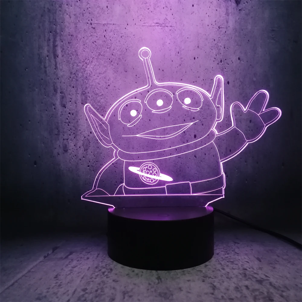 Ночной светильник История игрушек три глаза Aliens Say Hi светодиодный 3D декор для