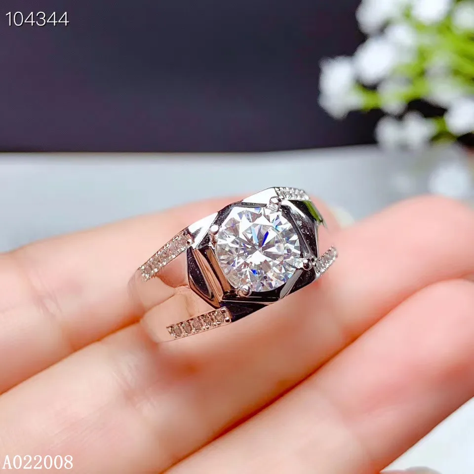 

KJJEAXCMY fine jewelry 925 sterling silver inlaid Mosang Diamond gemstone men ring popular support detection hot selling