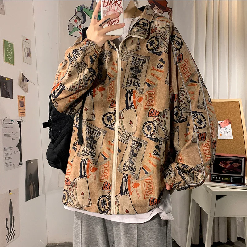 

2020 new autumn stand collar jacket men's coat casual top Korean fashion loose and handsome versatile clothes
