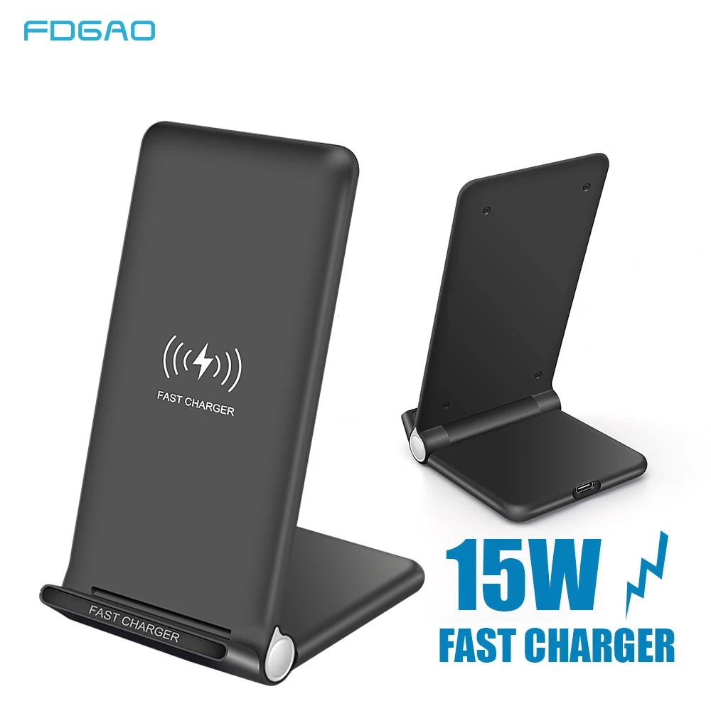 FDGAO 15 Вт Быстрое беспроводное зарядное устройство USB C 10 складная подставка для
