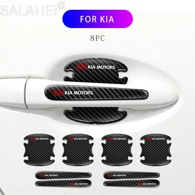 8 шт./компл. автомобиля Дверная ручка из углеродного волокна наклейки для кіа Cerato