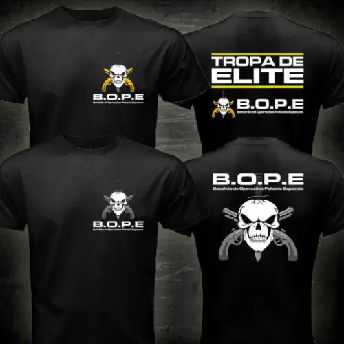 

BOPE Tropa De Elite Brazil Special Elite Forces Military T shirt men two sides military Casual tee drop shipping