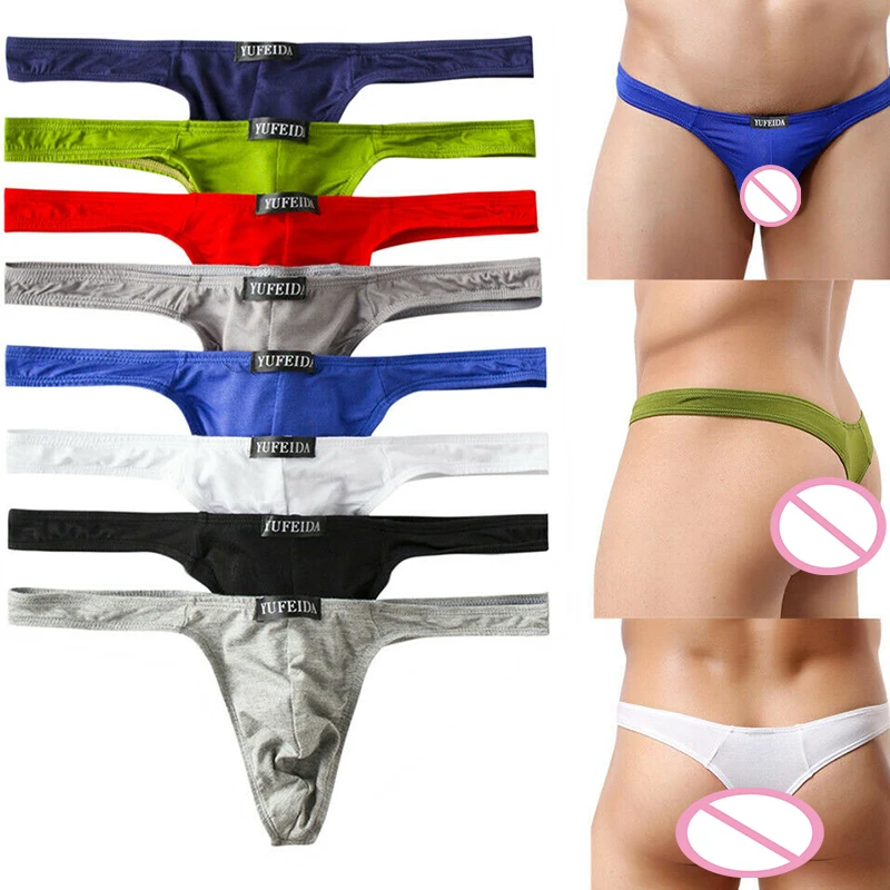 

Трусы-стринги мужские с Т-образным вырезом, х/б, 8/6/4 шт.