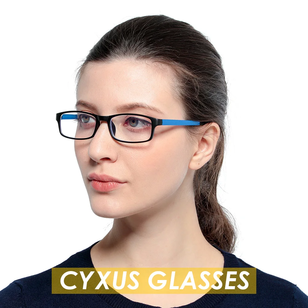 Cyxus синие световые блокирующие очки TR90 прямоугольные компьютерные очки анти глаза глазные прозрачные линзы унисекс 8327