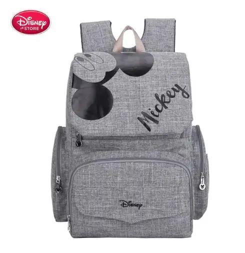 grey Сумка для подгузников для мам disney, сумка для кормящих подгузников для мам, сумка для ухода за ребенком, рюкзак для путешествий, дизайнерские сумки с Микки и Минни - Цвет: grey