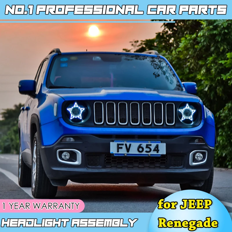 car accessories Headlight Assembly for JEEP Renegade headlight 2015 2016 2017 LED H7 Xenon Lens with DRL | Автомобили и мотоциклы