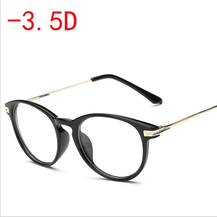 myopia 350 Ретро очки в желтой оправе для близорукости, модные очки для близорукости для женщин и мужчин-100-150-200-250-300-350-400-450-500-600 - Цвет оправы: myopia 350