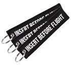 3 шт.лот вставка перед полетом брелок для ключей для автомобиля Вышивка черный с белым OEM Брелок для ключей брелок для ювелирных изделий