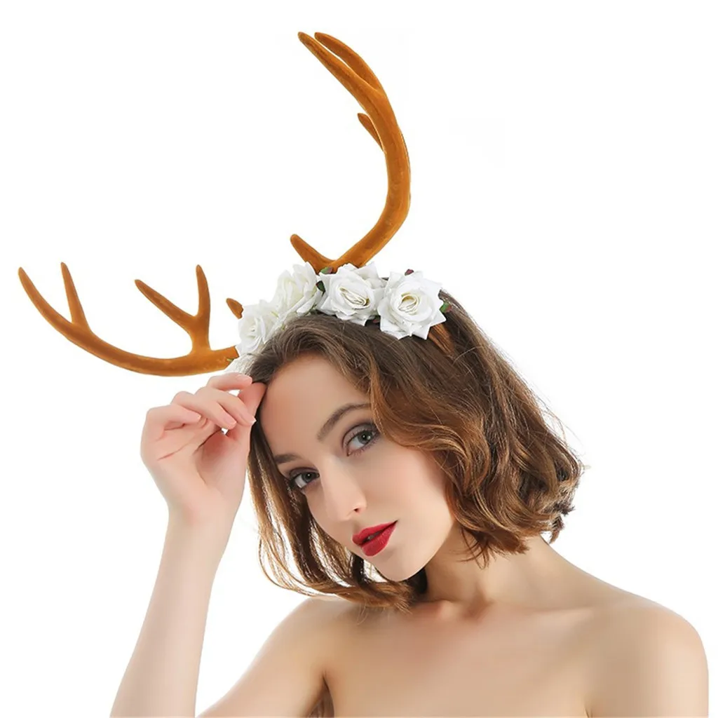 Для женщин олень обруч на голову с рогами в готическом стиле рога животных Ретро
