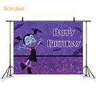 LEVOO мультяшный фон день рождения Вампир Девушка летучие мыши фиолетовый фон для фотосъемки реквизит для фотостудии Фотофон
