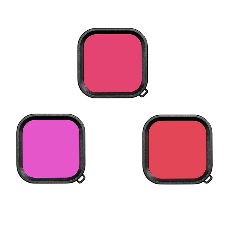 

Underwater Diving Filter for GoPro Hero 9 Waterproof Lens Cover Red Pink Purple Dive Filters Action Camera Accessories