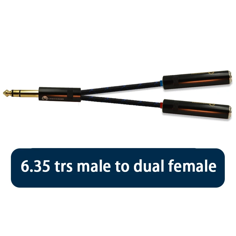 

6,35 мм (1/4 дюйма) стерео штекер к 2X6,35 мм двойной Женский Y-сплиттер адаптер аудио кабель 20 см двойной 6,5 мм усилитель Шнур вилка