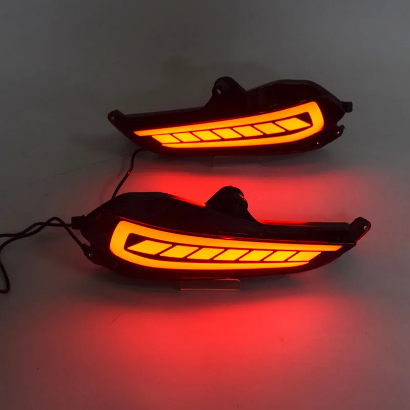 

ECAHAYAKU 1Pair LED DRL Day Light for Toyota Yaris 2017 2018 LED Car Rear Bumper Reflector Tail Brake Light Bar Driving Fog lamp