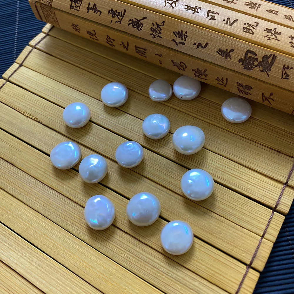 Натуральный пресноводный жемчуг плоские непористые бусины пуговицы круглые DIY