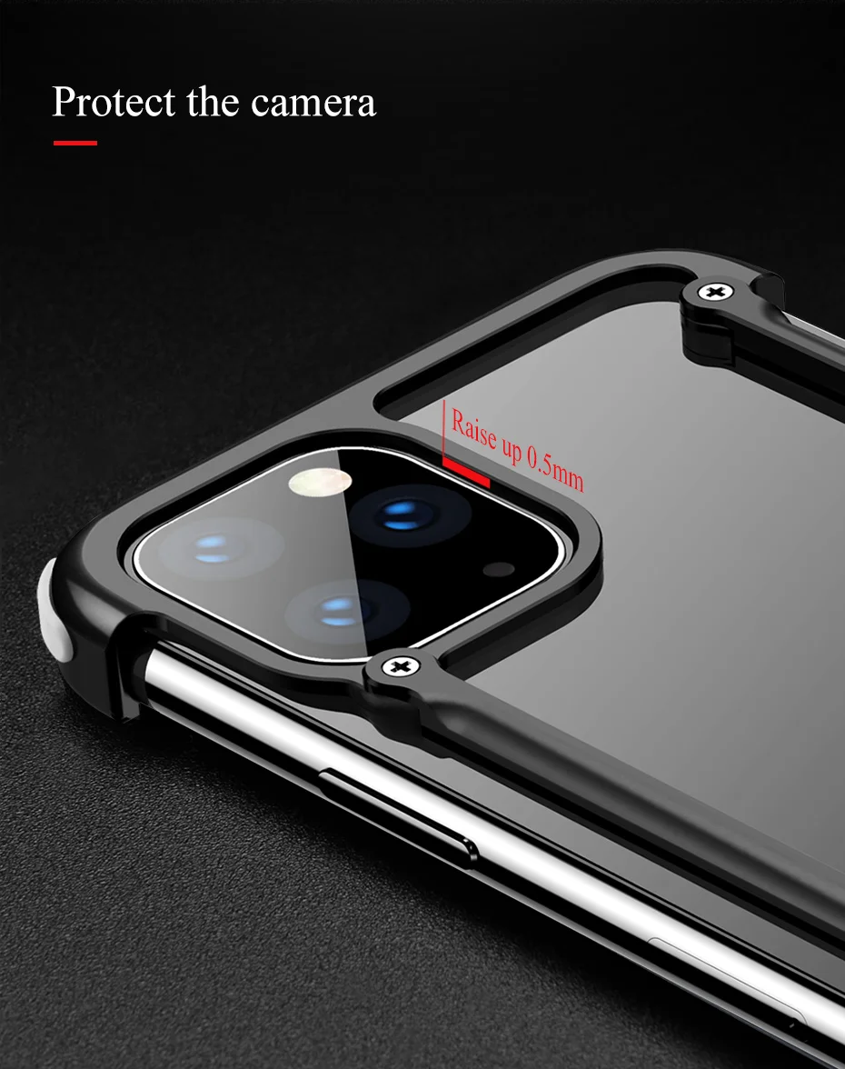 Роскошный металлический чехол с подушкой безопасности для IPhone 11 11 pro, чехол для Iphone 11 pro max, персональный металлический чехол-бампер