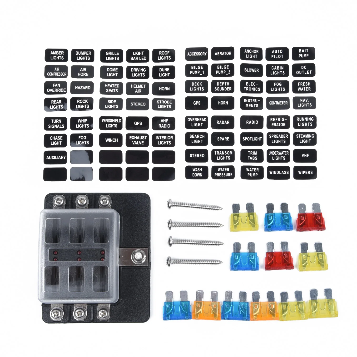 Держатель Блока предохранителя с 6-ходовым лезвием светодиодный индикатор для 12