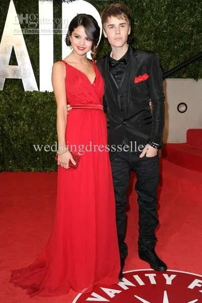 Горячая vestidos formales длинное красное платье selena gomez на oscar вечерние сексуальные платья в пол с глубоким v-образным вырезом