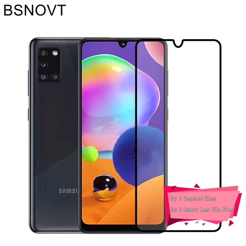 2 шт Стекло для Samsung Galaxy A31 защита экрана телефона полное покрытие клеем