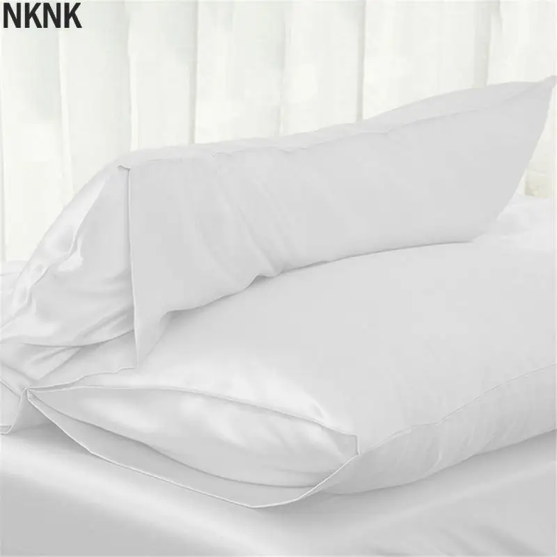 Queen/KING Silk Satin Pillow Case Bedding Pillowcase Smooth Home White Black Grey Khaki Sky Blue Pink Sliver | Дом и сад