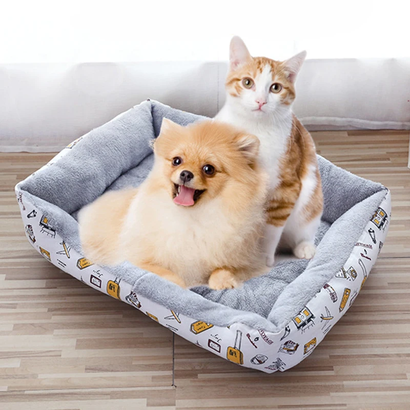 

Rectangle Dog Bed Sleeping Bag Kennel Cat Puppy Sofa Bed Pet House Winter Warm Beds Cushion for Small Dogs