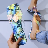 2021 summer women pvc flip flops shoes sandals printing camouflage outdoor beach slippers daily wear casual slippers size 36 43